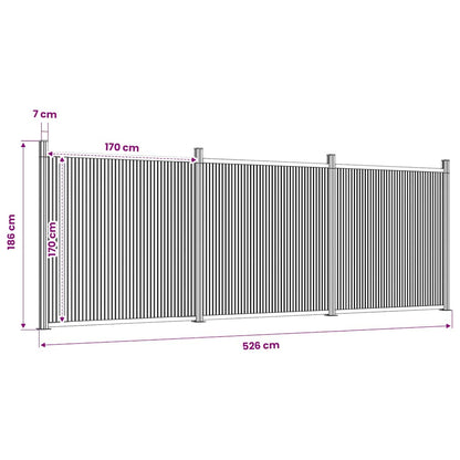 Pannello di Recinzione Marrone 526x186 cm in WPC | homemem39