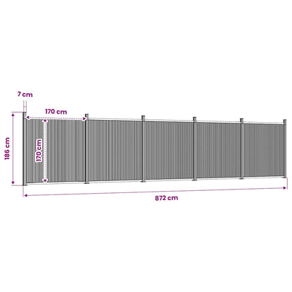 Pannello di Recinzione Marrone 872x186 cm in WPC | homemem39