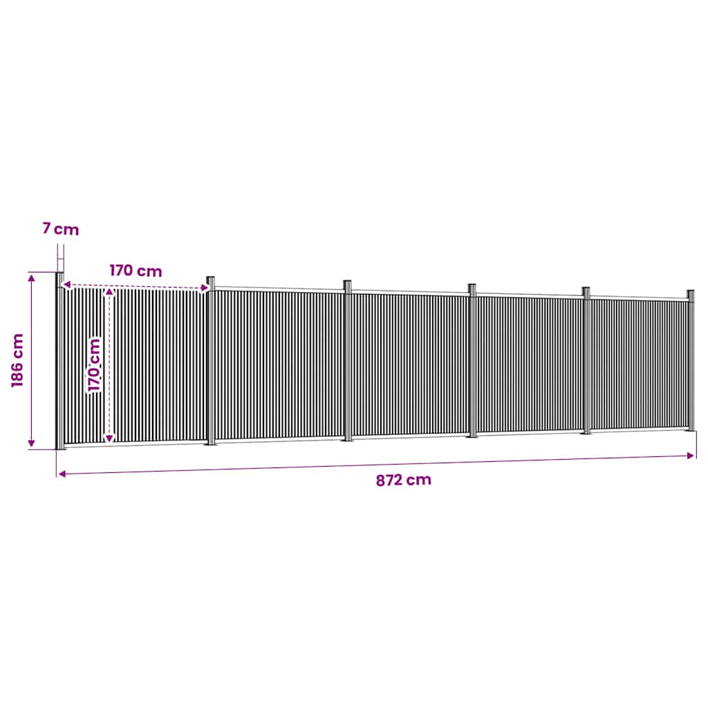 Pannello di Recinzione Marrone 872x186 cm in WPC | homemem39