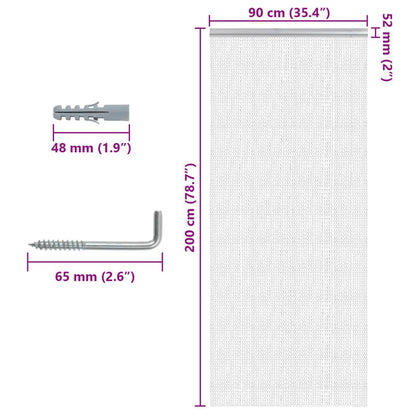 Chain Door Mosquito Net 90x200 cm in Aluminium