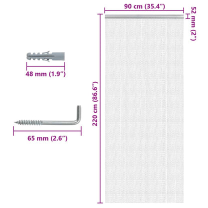 Chain Door Mosquito Net 90x220 cm in Aluminium