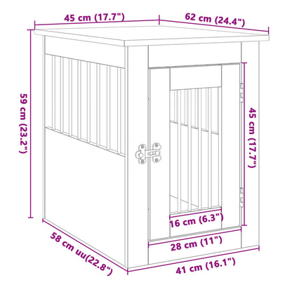 Gabbia Cani da Arredamento Rovere Sonoma 45x62x59cm Multistrato