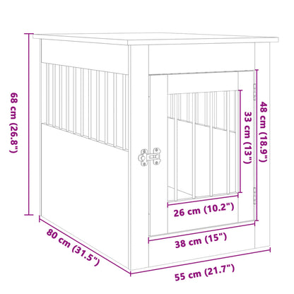 Gabbia Cani da Arredamento Rovere Sonoma 55x80x68cm Multistrato