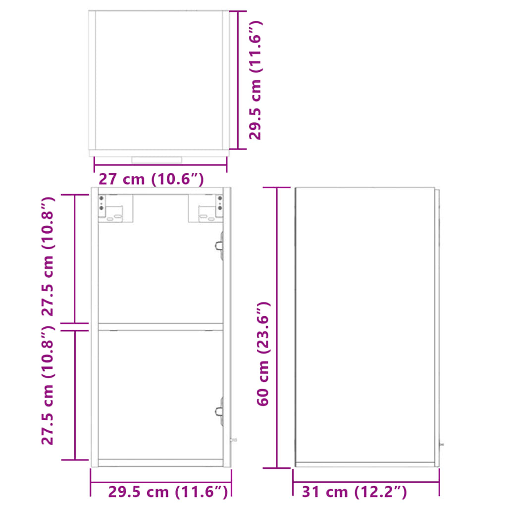 Mobile Pensile “Lyon” Rovere Sonoma 29,5x31x60 cm | homemem39