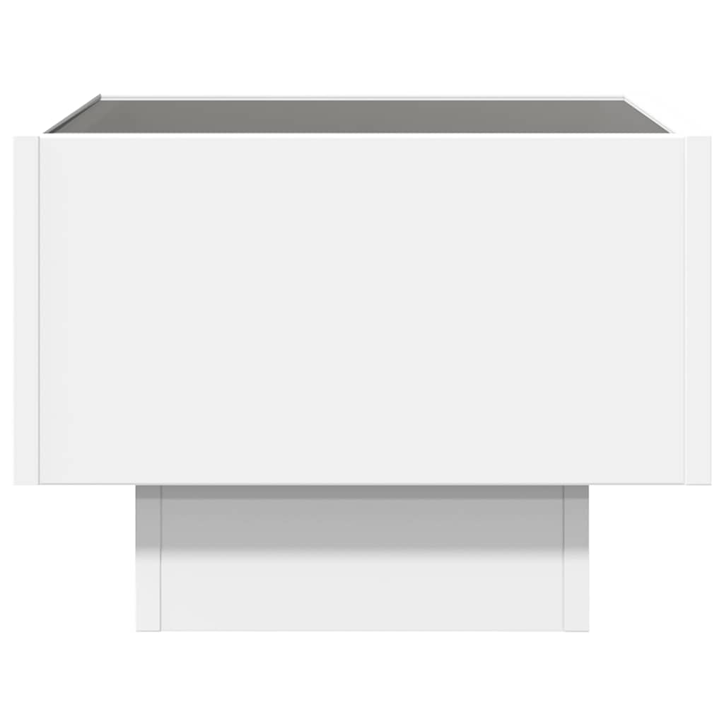 Tavolino con LED Bianco 40x40x30 cm in Legno Multistrato | homemem39