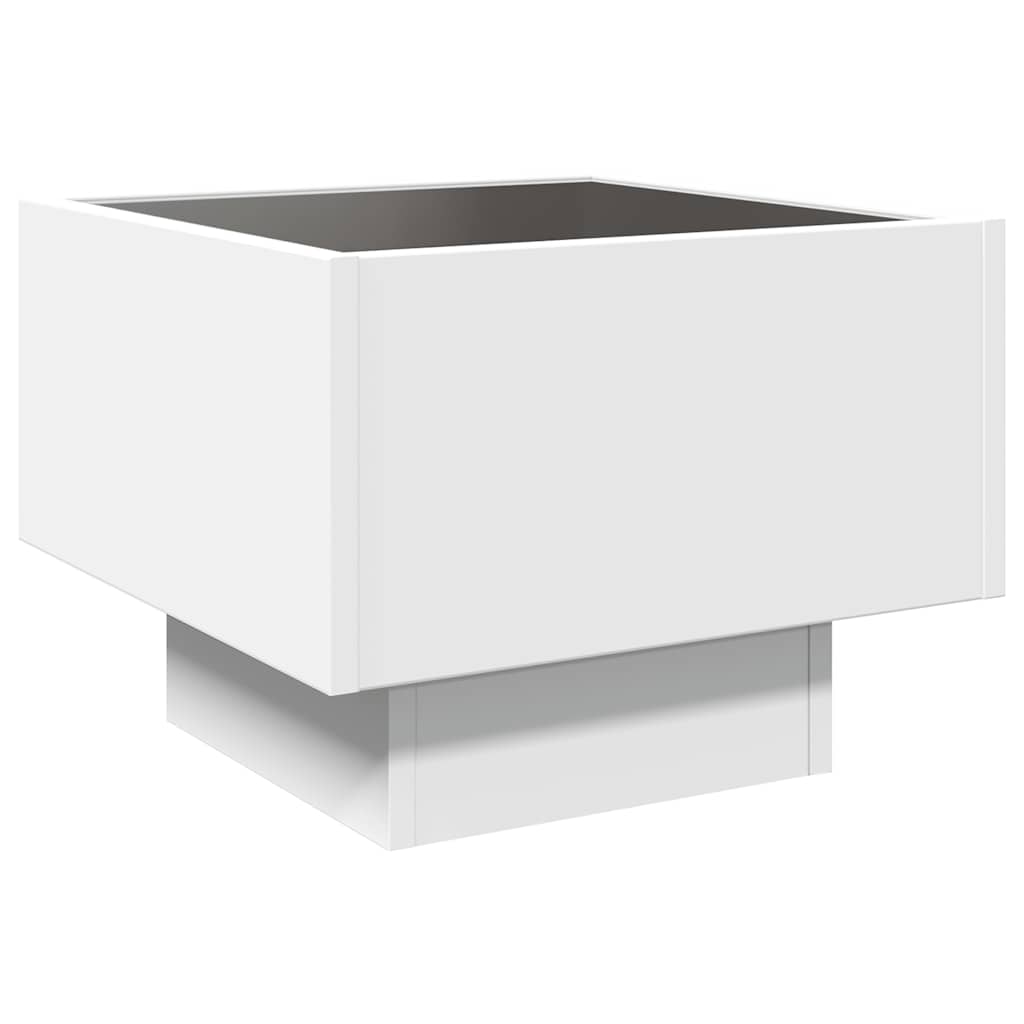 Tavolino con LED Bianco 40x40x30 cm in Legno Multistrato | homemem39