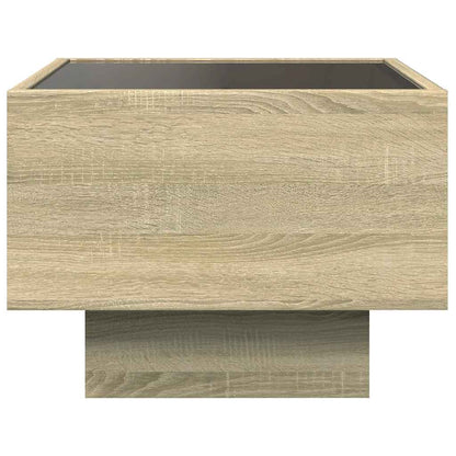 Tavolino con LED Rovere Sonoma 40x40x30 cm in Legno Multistrato