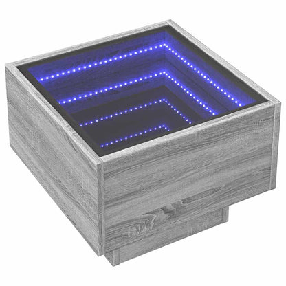 Tavolino con LED Grigio Sonoma 40x40x30 cm in Legno Multistrato | homemem39