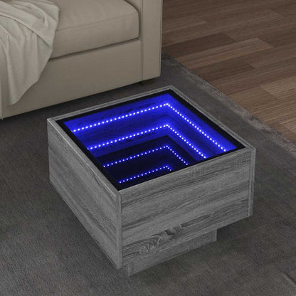 Tavolino con LED Grigio Sonoma 40x40x30 cm in Legno Multistrato | homemem39
