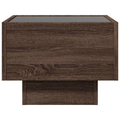 Tavolino con LED Rovere Marrone 40x40x30cm in Legno Multistrato | homemem39