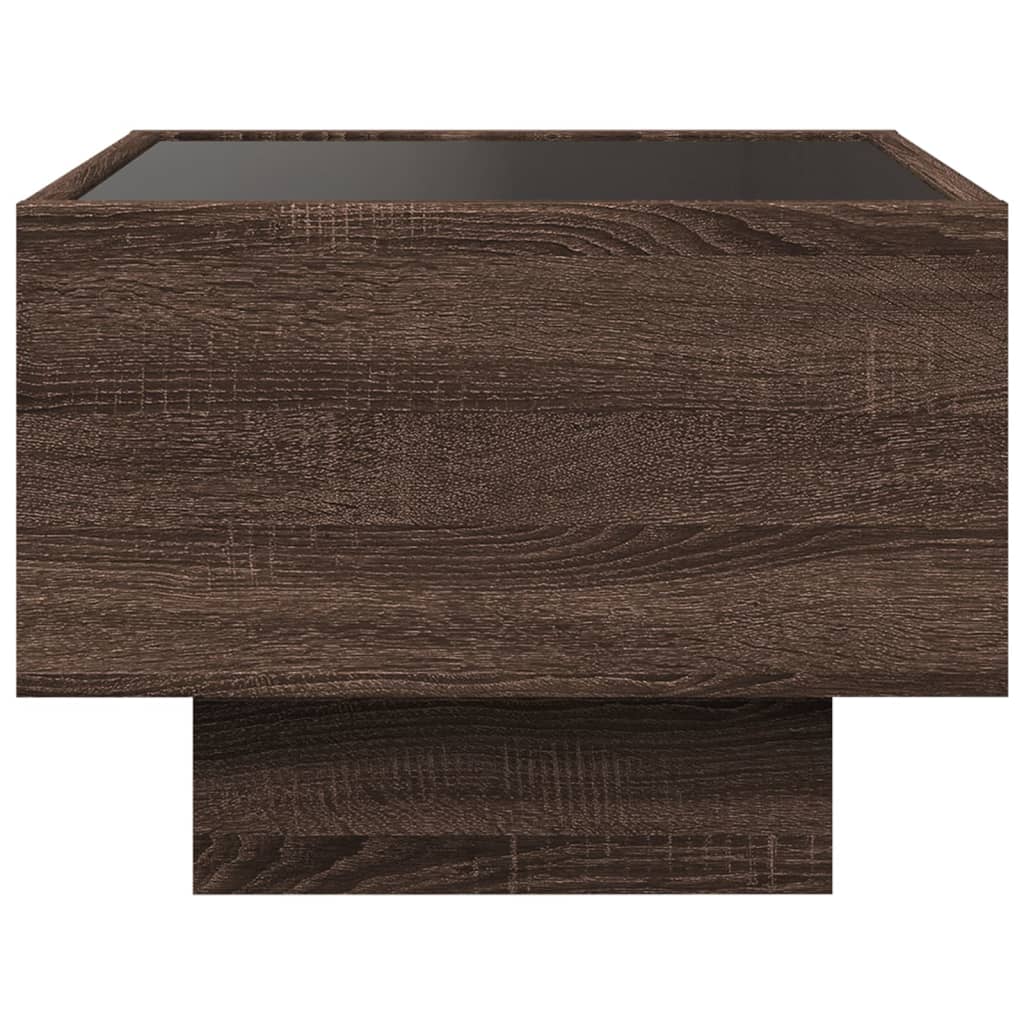 Tavolino con LED Rovere Marrone 40x40x30cm in Legno Multistrato | homemem39