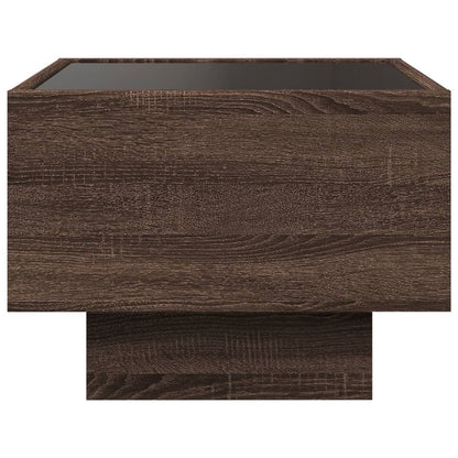 Tavolino con LED Rovere Marrone 40x40x30cm in Legno Multistrato | homemem39