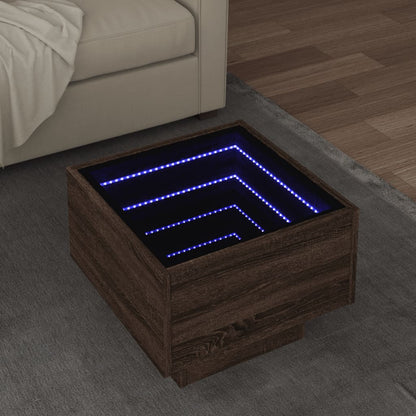 Tavolino con LED Rovere Marrone 40x40x30cm in Legno Multistrato | homemem39