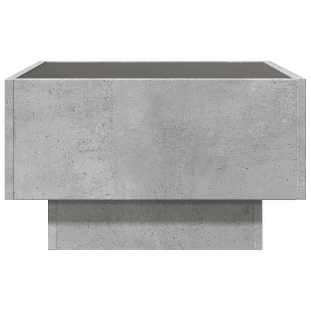 Tavolino Salotto con LED Grigio Cemento 50x50x30 cm Multistrato | homemem39