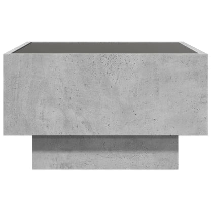 Tavolino Salotto con LED Grigio Cemento 50x50x30 cm Multistrato | homemem39