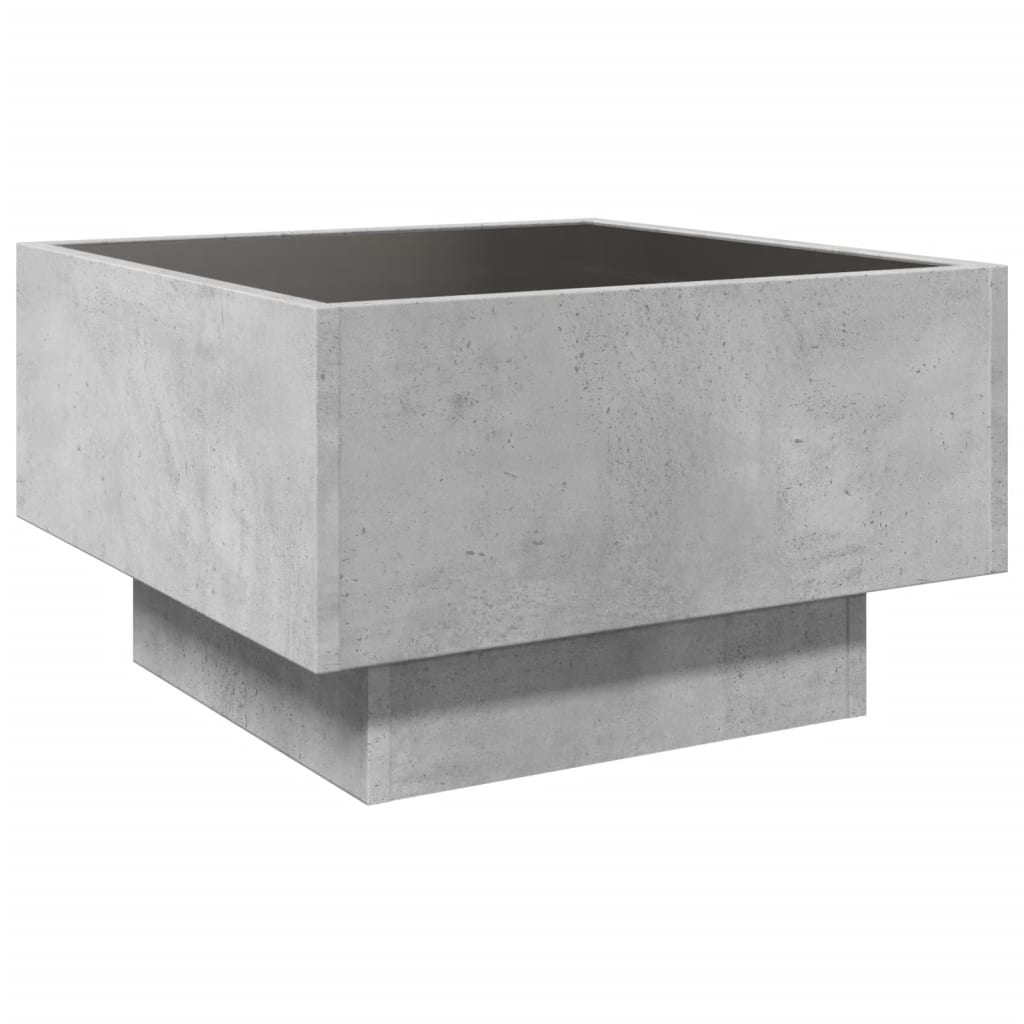 Tavolino Salotto con LED Grigio Cemento 50x50x30 cm Multistrato | homemem39