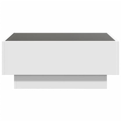Tavolino Salotto con LED Bianco 70x50x30 cm Legno Multistrato