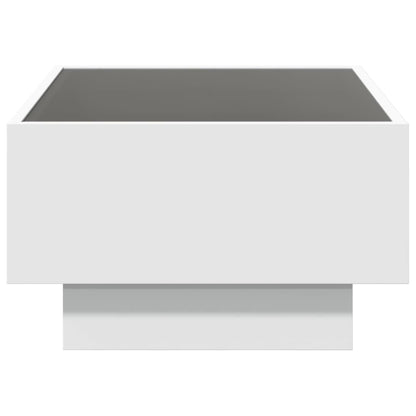 Tavolino Salotto con LED Bianco 70x50x30 cm Legno Multistrato