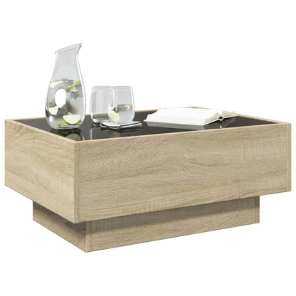 Tavolino Salotto con LED Rovere Sonoma 70x50x30 cm Multistrato
