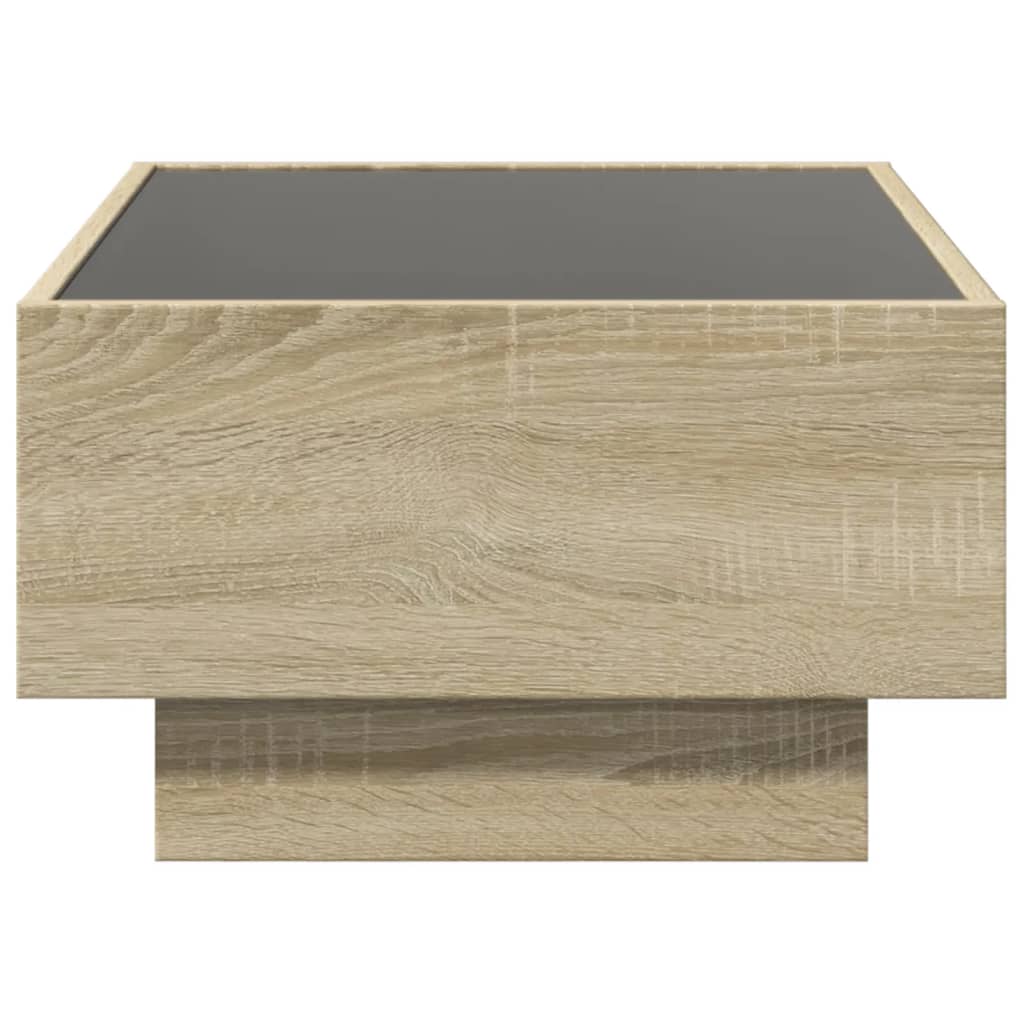 Tavolino Salotto con LED Rovere Sonoma 70x50x30 cm Multistrato
