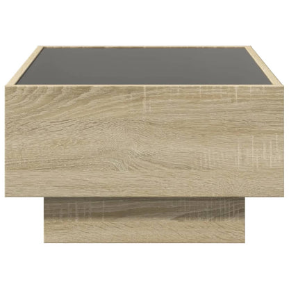 Tavolino Salotto con LED Rovere Sonoma 70x50x30 cm Multistrato