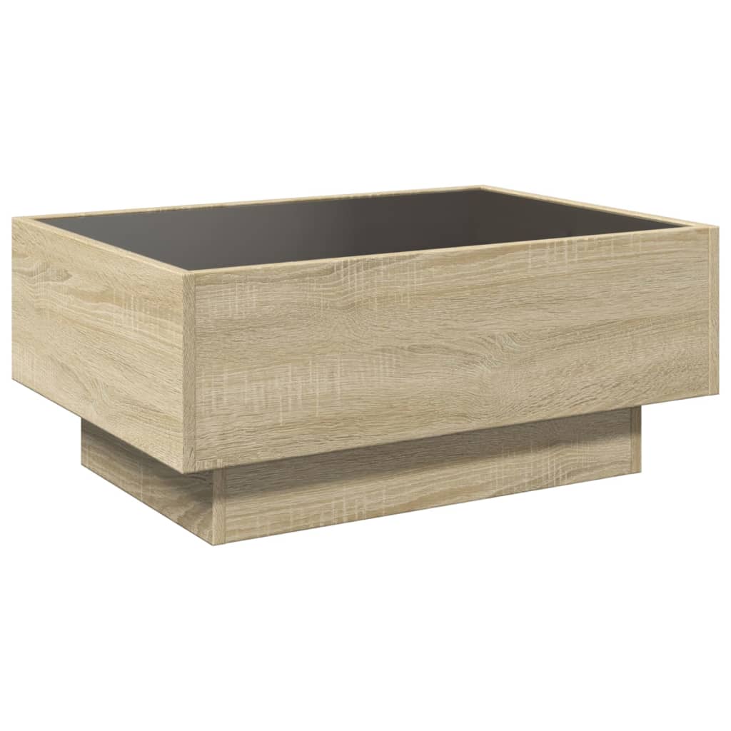 Tavolino Salotto con LED Rovere Sonoma 70x50x30 cm Multistrato