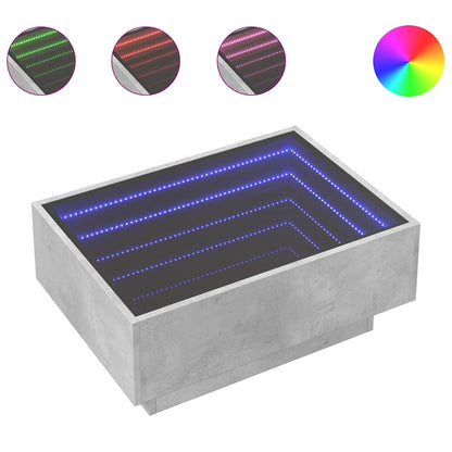 Tavolino Salotto con LED Grigio Cemento 70x50x30 cm Multistrato | homemem39