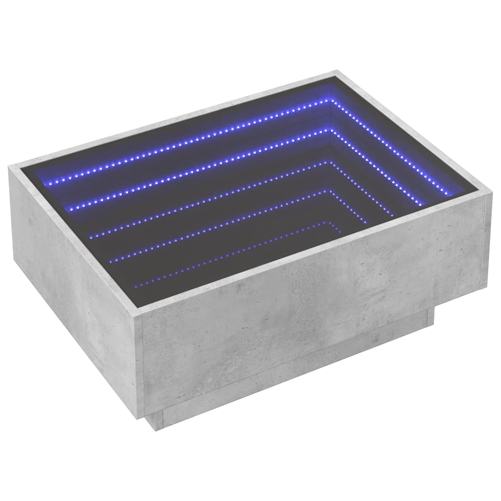Tavolino Salotto con LED Grigio Cemento 70x50x30 cm Multistrato | homemem39