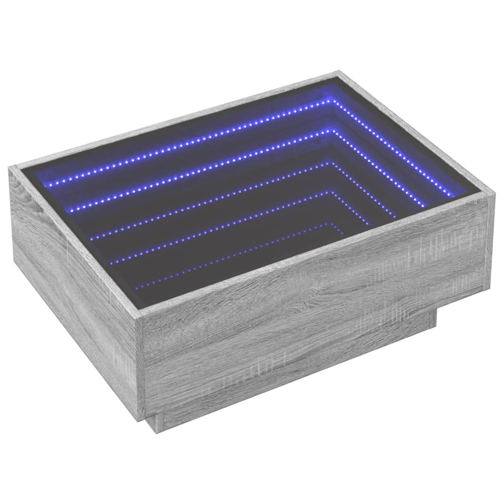 Tavolino Salotto con LED Grigio Sonoma 70x50x30 cm Multistrato | homemem39