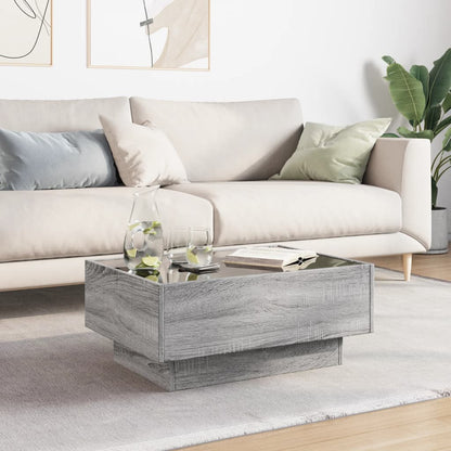 Tavolino Salotto con LED Grigio Sonoma 70x50x30 cm Multistrato
