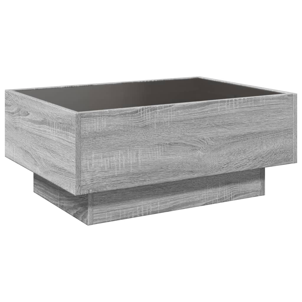 Tavolino Salotto con LED Grigio Sonoma 70x50x30 cm Multistrato | homemem39
