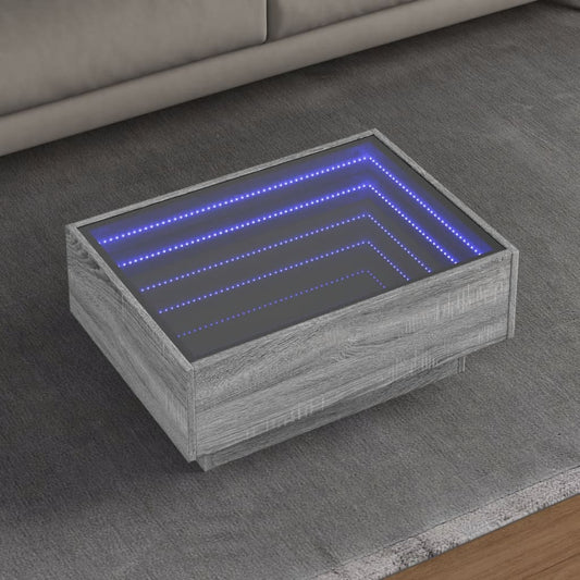 Tavolino Salotto con LED Grigio Sonoma 70x50x30 cm Multistrato | homemem39