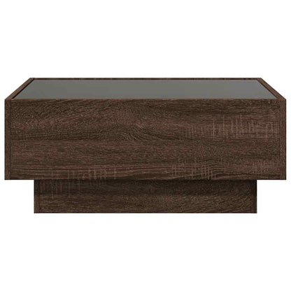 Tavolino Salotto con LED Rovere Marrone 70x50x30 cm Multistrato | homemem39