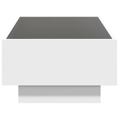 Tavolino Salotto con LED Bianco 90x50x30 cm Legno Multistrato