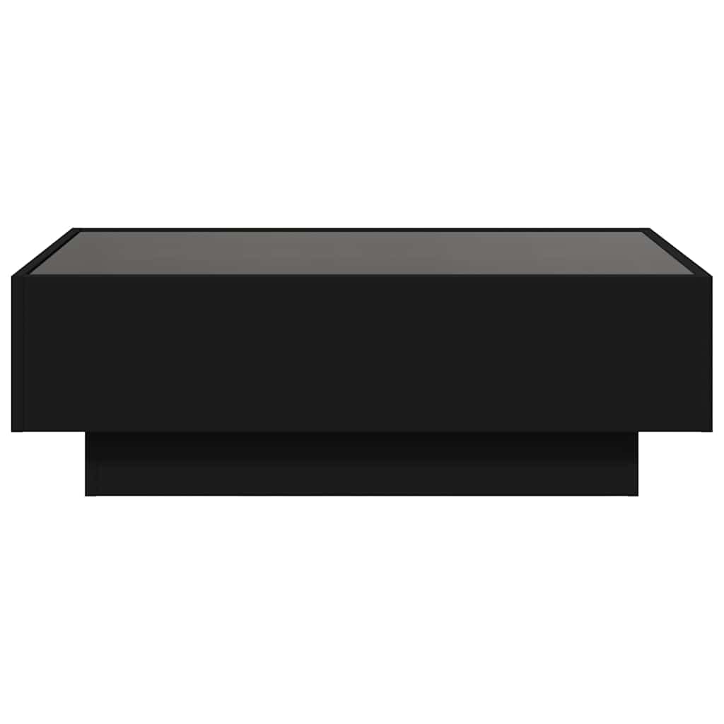Tavolino Salotto con LED Nero 90x50x30 cm Legno Multistrato