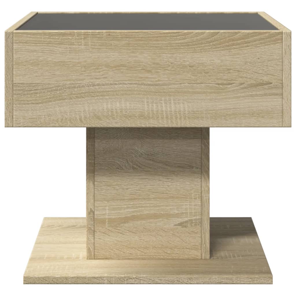 Tavolino Salotto con LED Rovere Sonoma 50x50x45 cm Multistrato | homemem39