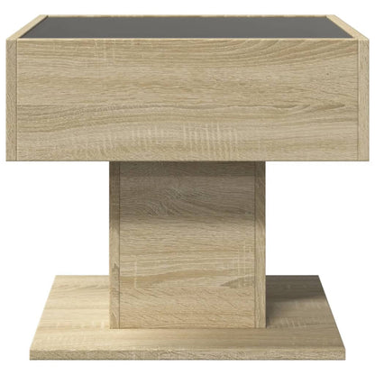 Tavolino Salotto con LED Rovere Sonoma 50x50x45 cm Multistrato | homemem39
