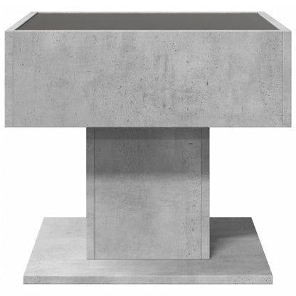 Tavolino Salotto con LED Grigio Cemento 50x50x45 cm Multistrato