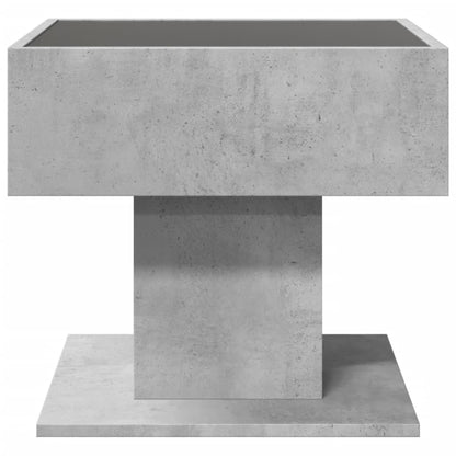 Tavolino Salotto con LED Grigio Cemento 50x50x45 cm Multistrato