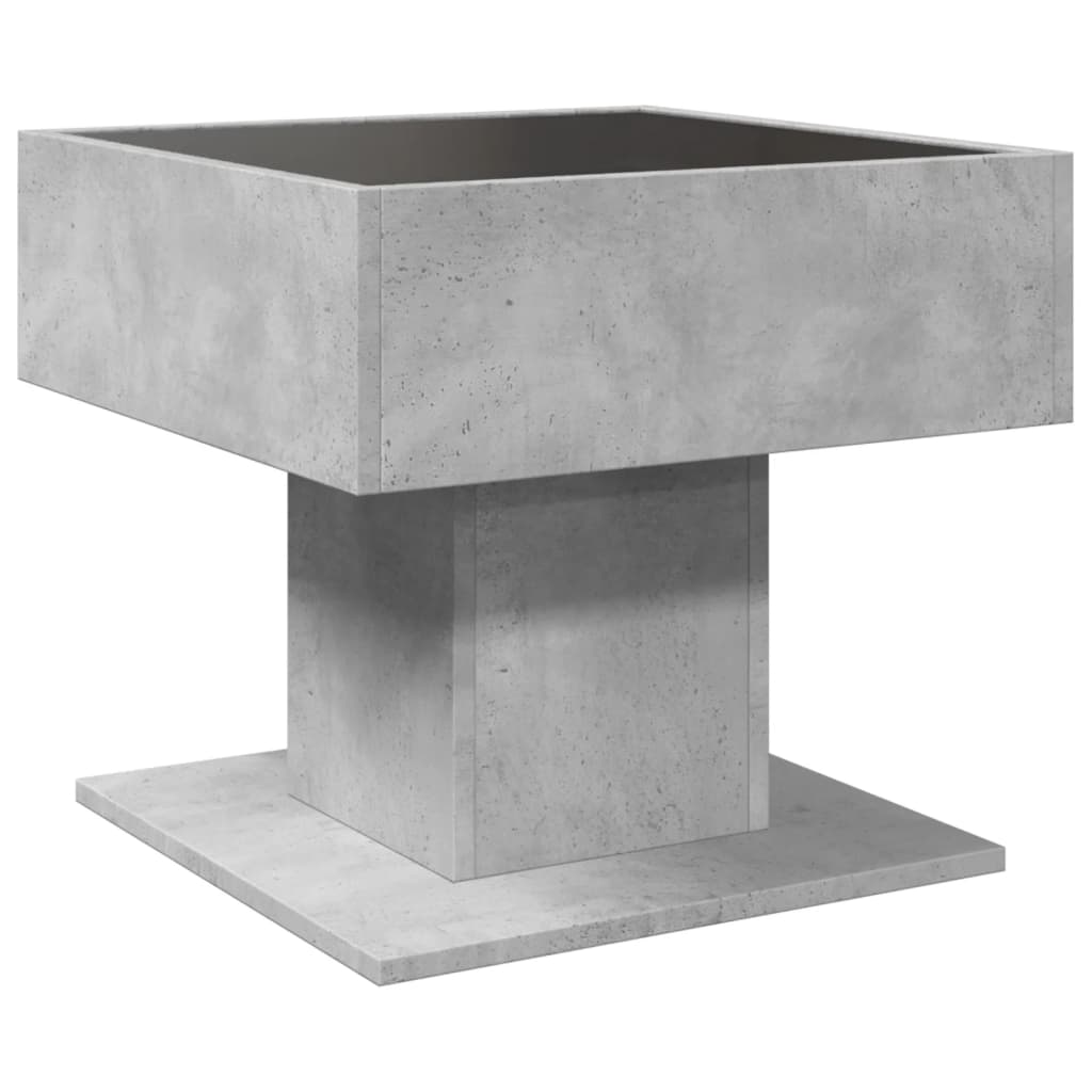Tavolino Salotto con LED Grigio Cemento 50x50x45 cm Multistrato