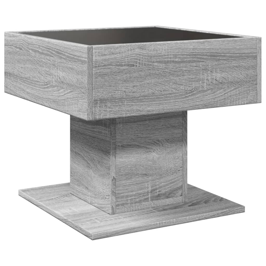 Tavolino Salotto con LED Grigio Sonoma 50x50x45 cm Multistrato | homemem39