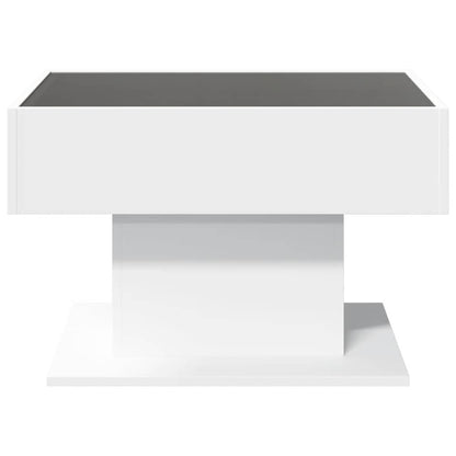 Tavolino Salotto con LED Bianco 70x50x45 cm Legno Multistrato | homemem39