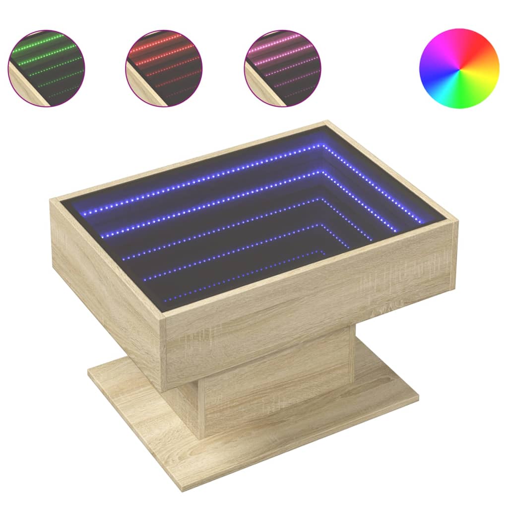 Tavolino Salotto con LED Multistrato