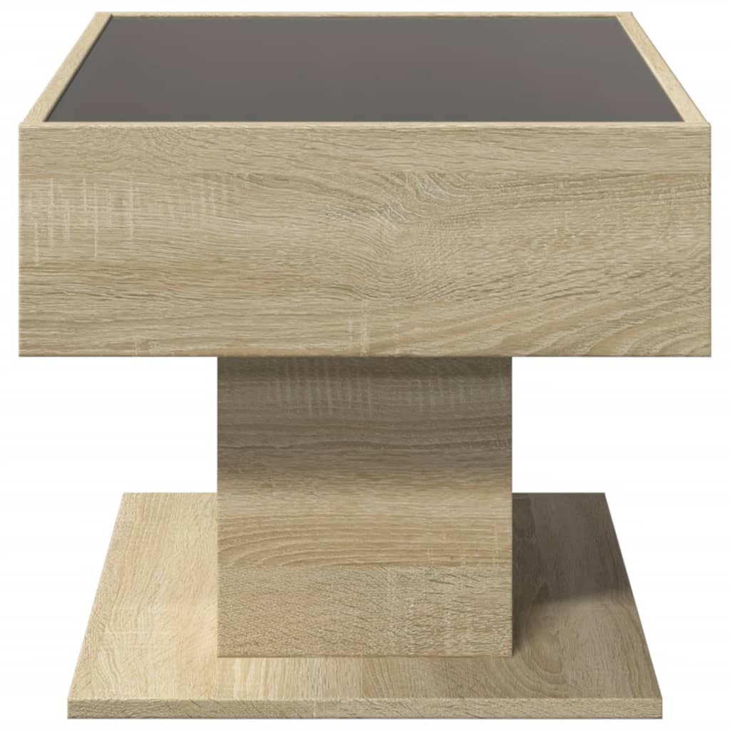 Tavolino Salotto con LED Rovere Sonoma 70x50x45 cm Multistrato | homemem39