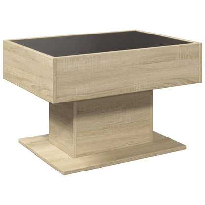 Tavolino Salotto con LED Rovere Sonoma 70x50x45 cm Multistrato | homemem39