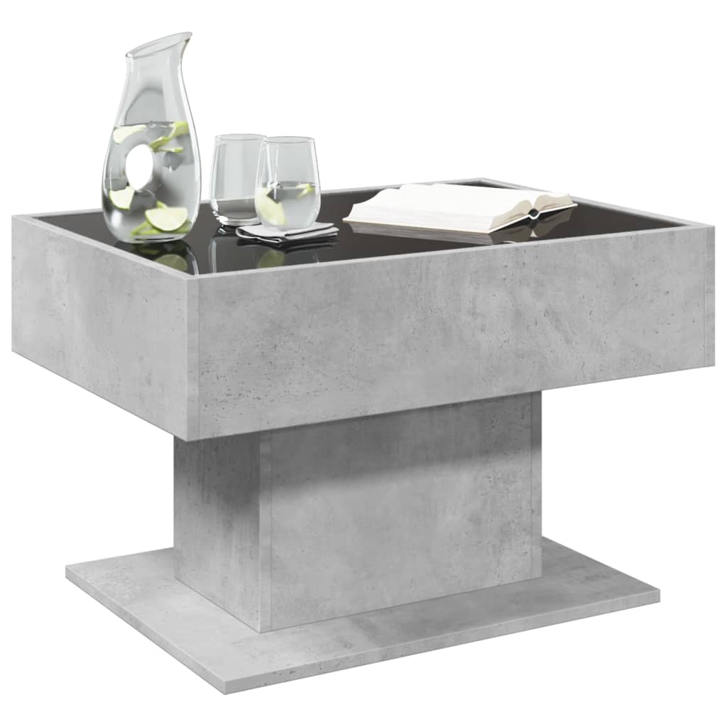 Tavolino Salotto con LED Grigio Cemento 70x50x45 cm Multistrato | homemem39