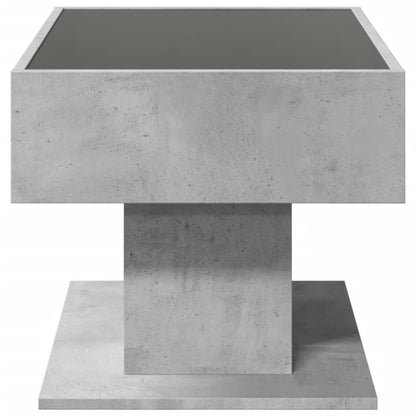 Tavolino Salotto con LED Grigio Cemento 70x50x45 cm Multistrato | homemem39