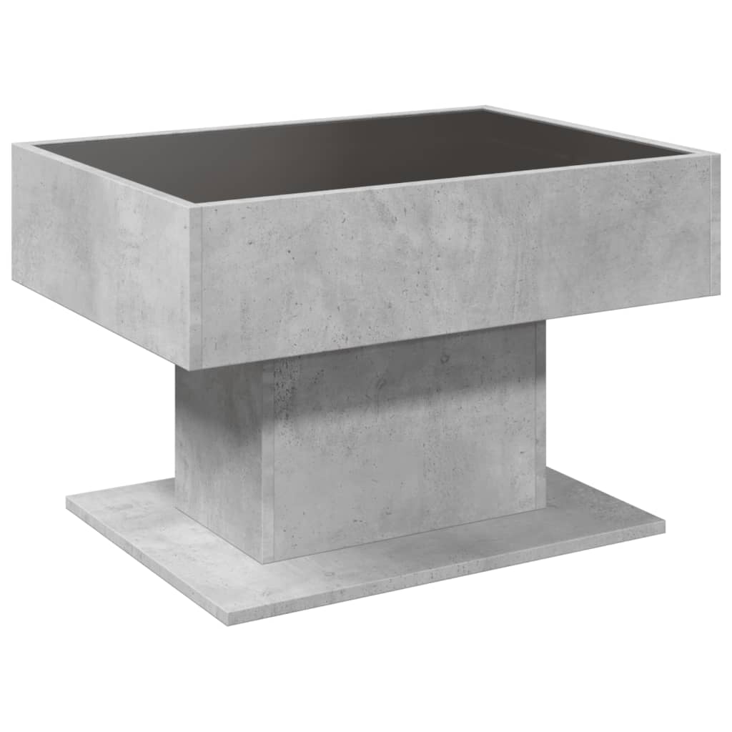Tavolino Salotto con LED Grigio Cemento 70x50x45 cm Multistrato | homemem39