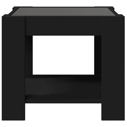 Tavolino Salotto con LED Nero 53x53x45 cm Legno Multistrato | homemem39