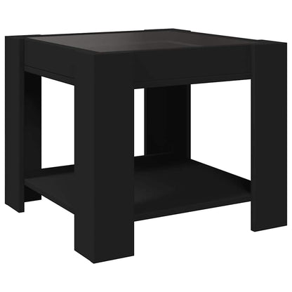 Tavolino Salotto con LED Nero 53x53x45 cm Legno Multistrato | homemem39